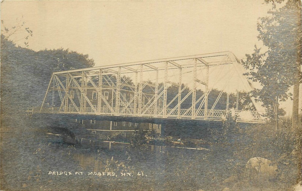 c1910 Mooers New York Bridge Clinton roadside RPPC Postcard 25-2178
