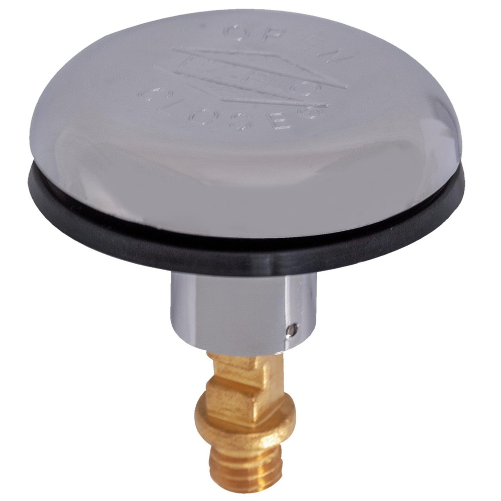 Snap and Press Stopper with Rubber Seal 3/8 Inch Thread Chrome Plated