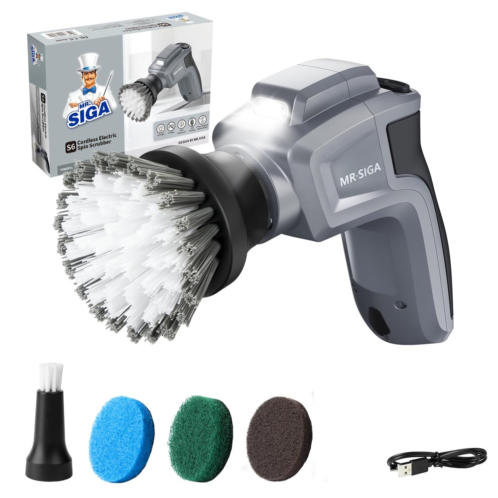 Electric Spin Scrubber, Electric Cleaning Brush for Kitchen and Bathroom Clea...