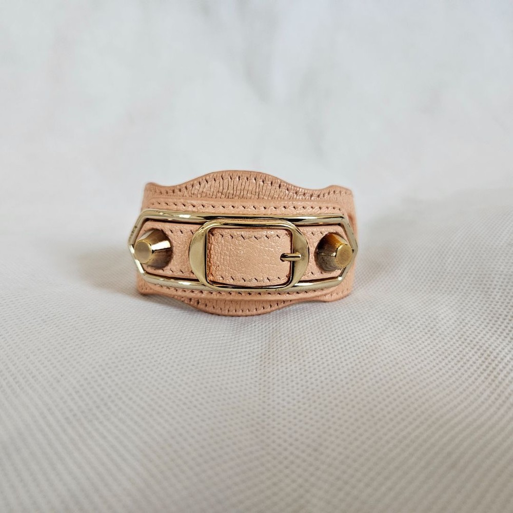 Balenciaga pink leather aréna bracelet