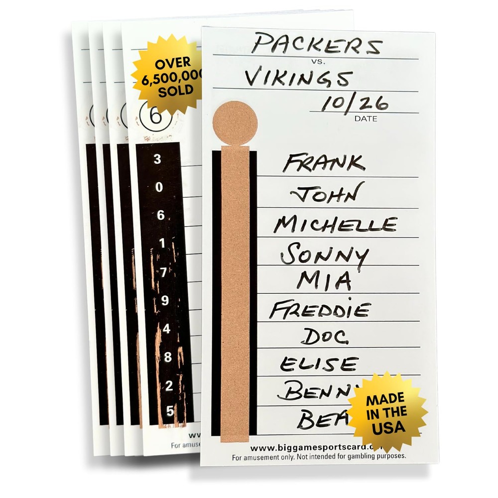 10-Line Football Strip Number Cards - 100 Unique Sequence Cards for Sports Games