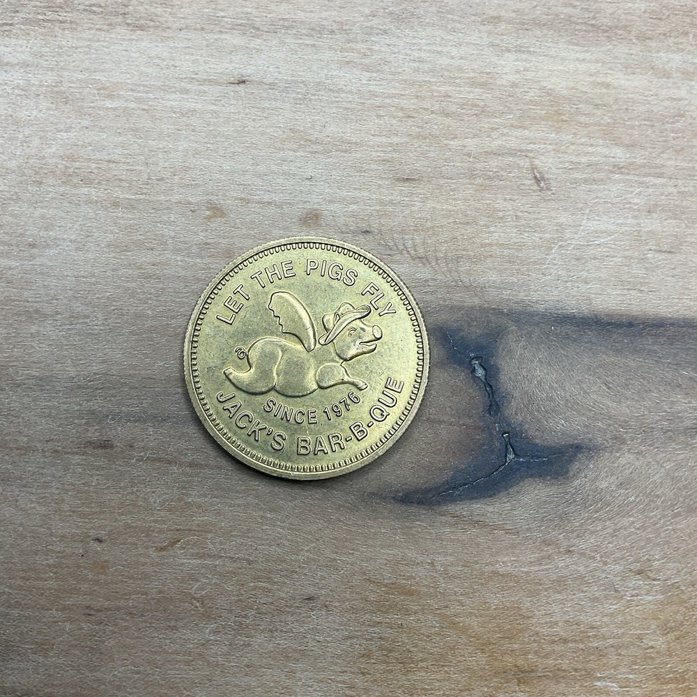Vintage JACK'S BAR-B-QUE  Challenge Coin Advertisement NASHVILLE, TN B4