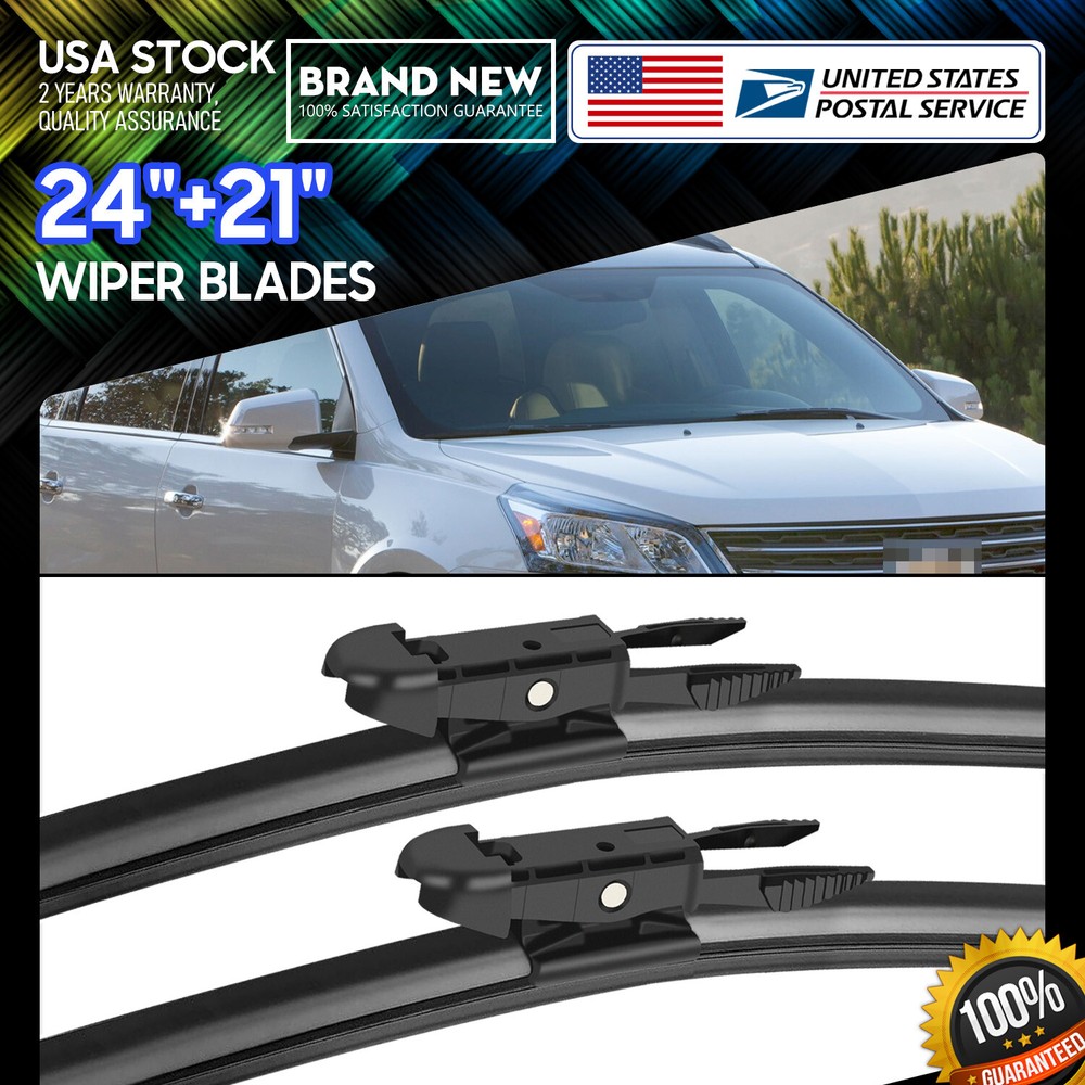 24-inch and 21-inch Windshield Wiper Blades OEM Quality Bracketless Pinch Tab Design