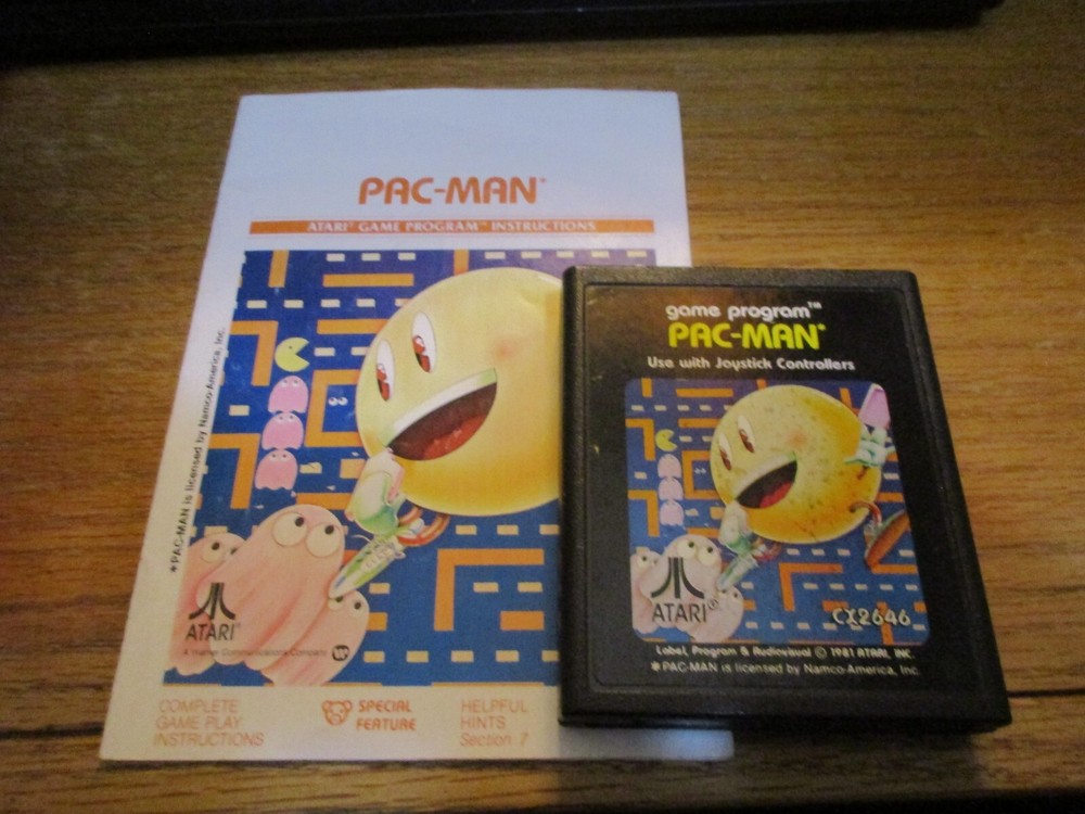 Pac-Man Pac Man (Atari 2600) Cartridge & Manual Free Shipping