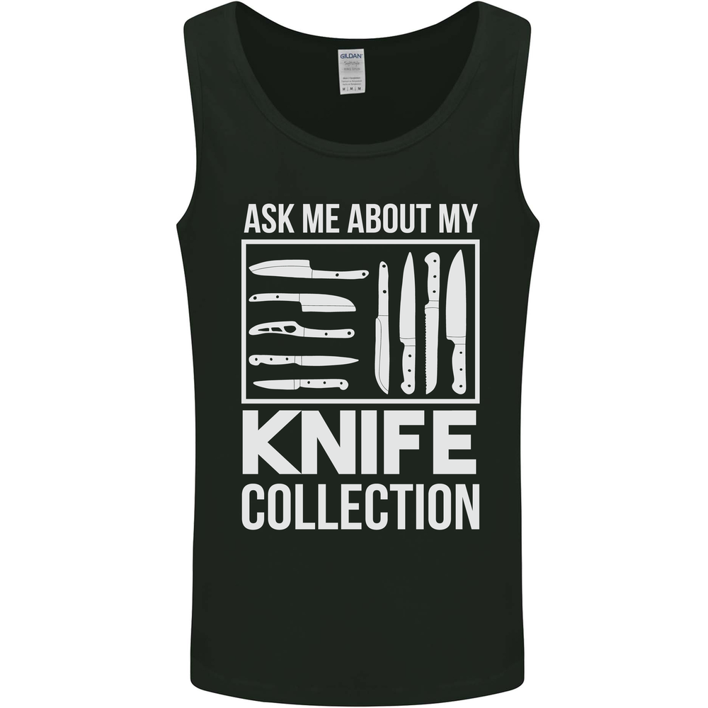 Chef Ask About My Knife Collection Funny Mens Vest Tank Top