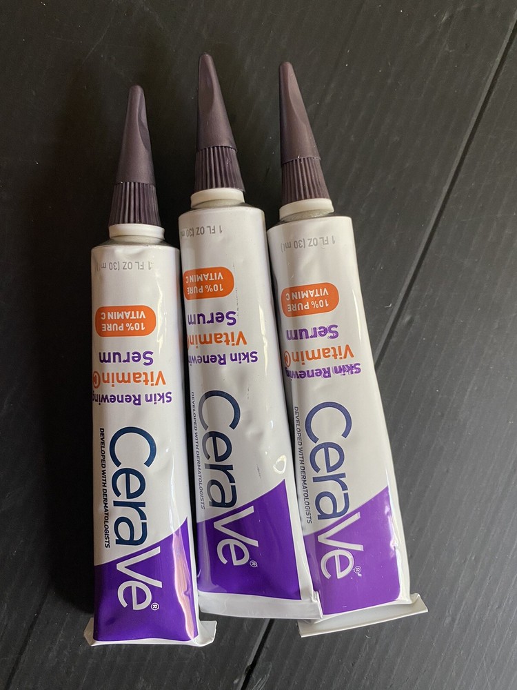 3 Pack CeraVe Vitamin C Serum 30ml, No Box Included, Skin Renewing Formula