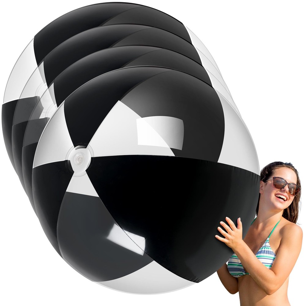 4 Pcs Inflatable Large Beach Ball 5 Feet Giant Pool Toy Balls Summer Swimming...