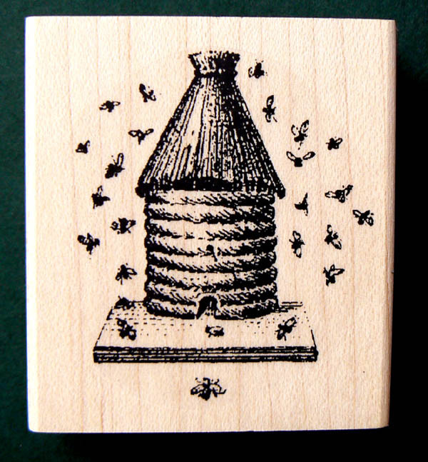 Beehive rubber stamp WM P39