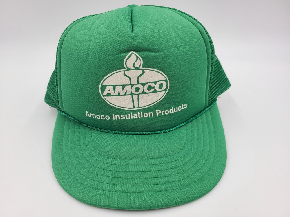 Vintage Amoco Insulation Products Mesh Trucker Foam Snapback Hat Cap Retro 80s