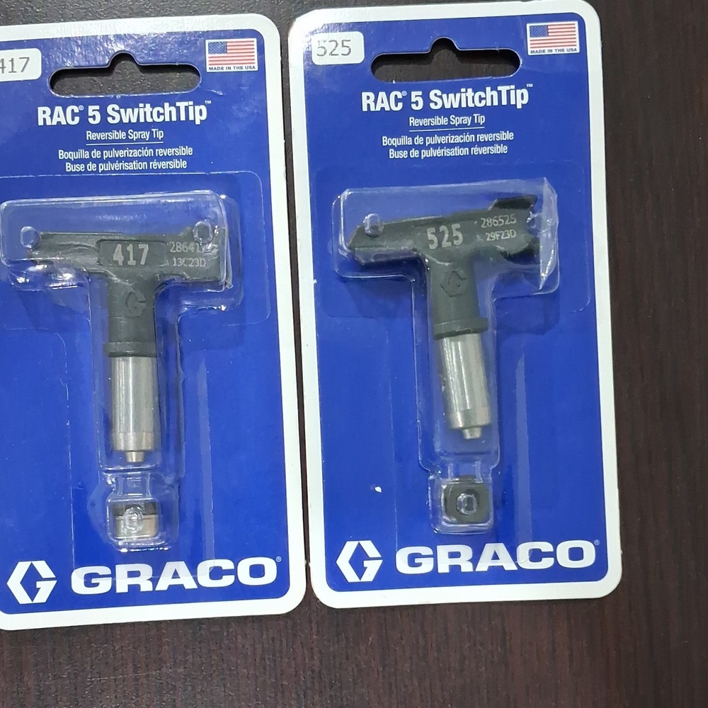 Graco RAC 5 SwitchTip Reversible Spray Gun Tip 286417 286525 Gray Metal Plastic