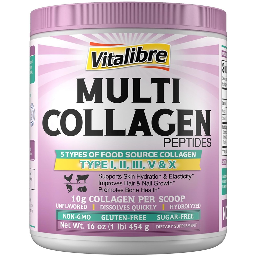 Multi Collagen Peptides Powder Types I II III V X Hydrolyzed Collagen Protein Supplement