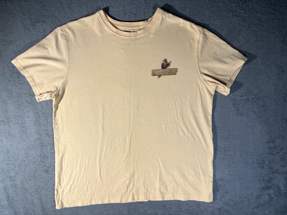 Caribbean Everyday I Got The Brews Shirt Adult Large Y2K Graphic Tee Tan Color