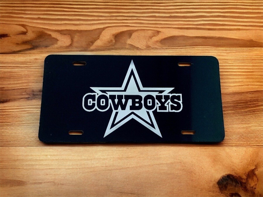 Dallas Cowboys!  Laser Engraved Front License Plate.  Very Durable Plate!!