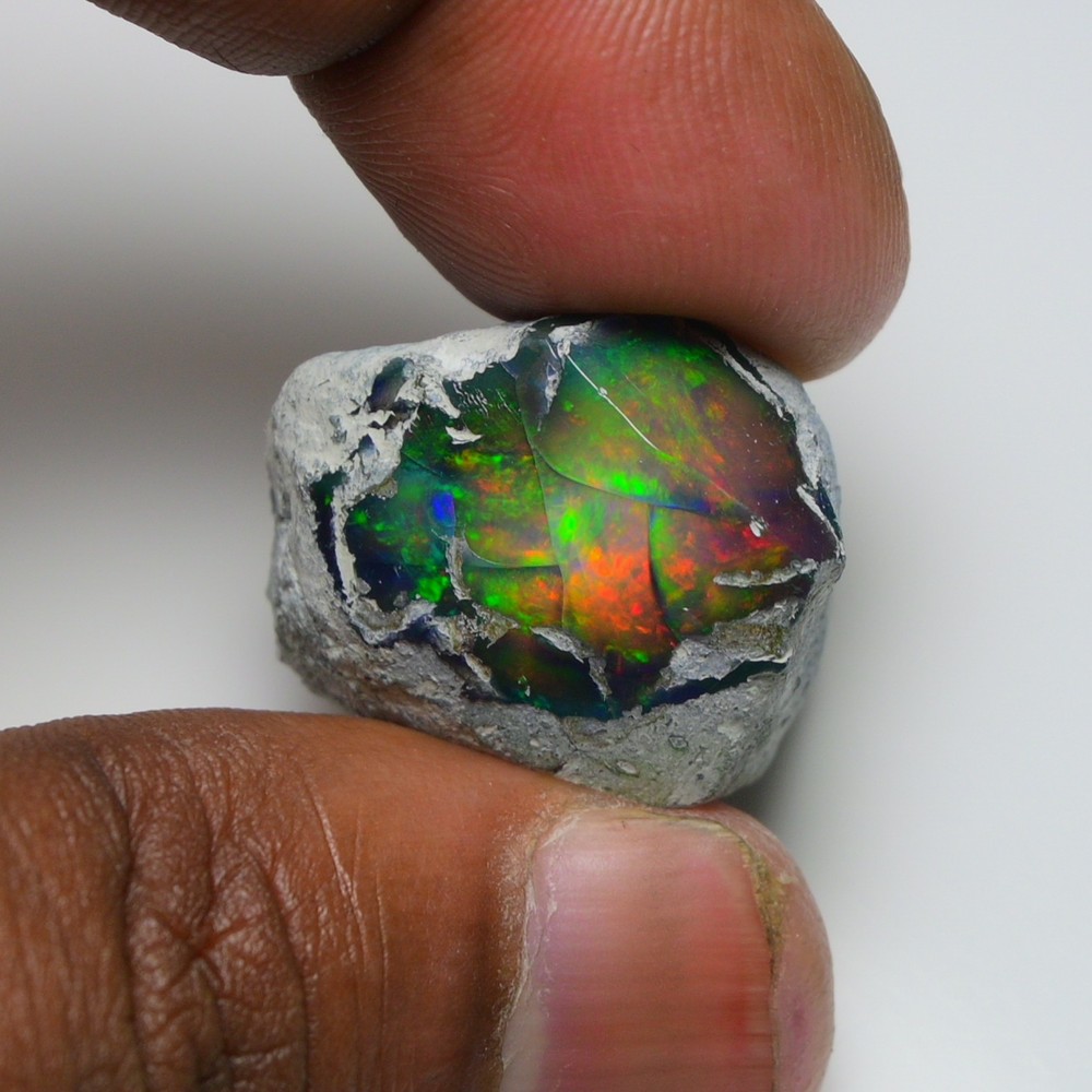 Polished Black Opal Raw 38.55 Cts Natural Ethiopian Opal Rough, Opal Raw Crystal
