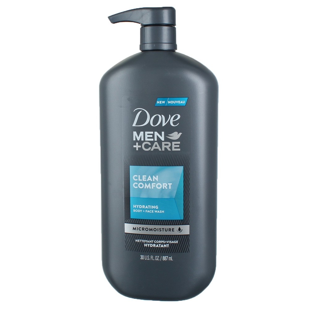 3 Pack Dove Men+Care Clean Comfort Hydrating Body + Face Wash, 30 fl oz