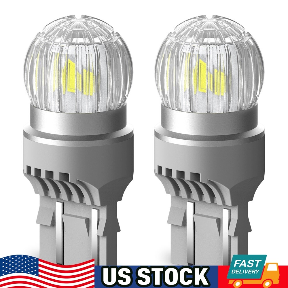 2x AUXITO 7443 Super Bright White LED Reverse Backup Side Marker Tail Light Bulb