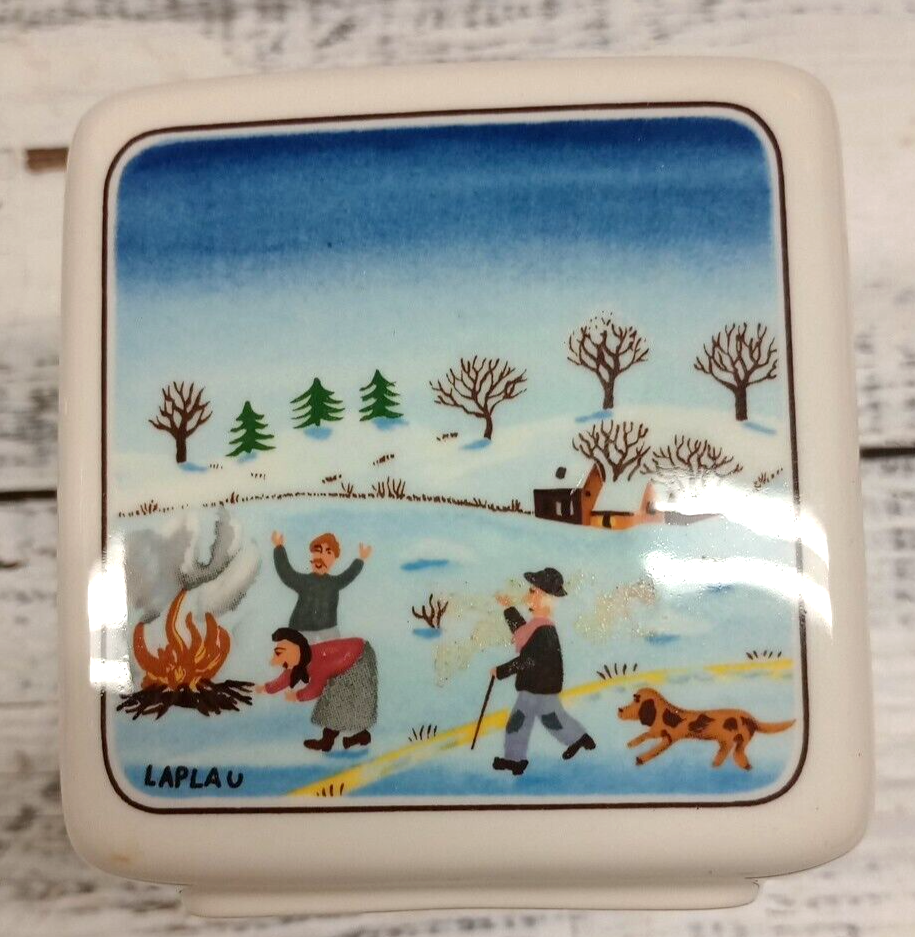 Vintage Villeroy & Boch Naif Christmas Porcelain Money Box Coin Bank 1980s