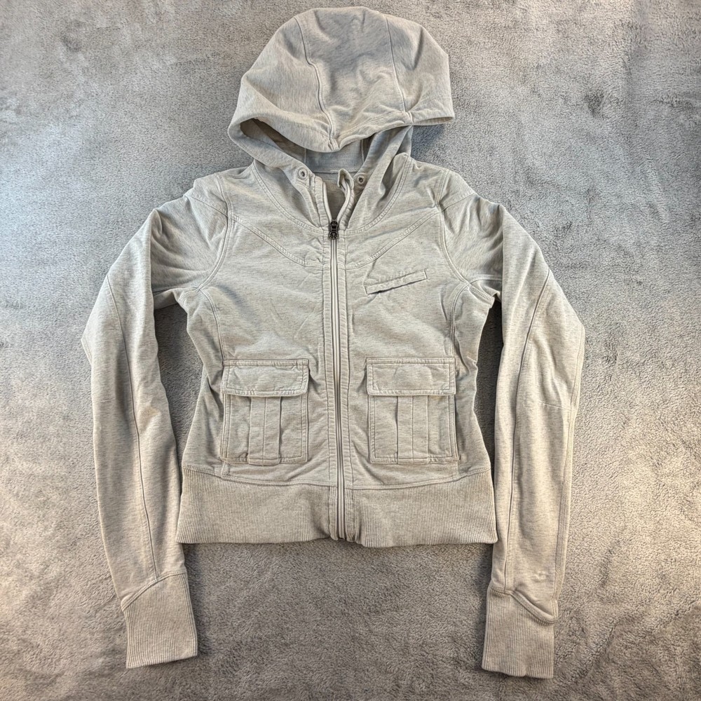Lululemon Gray Zip Up Hoodie Womens 6 Est Utility Pocket Jacket