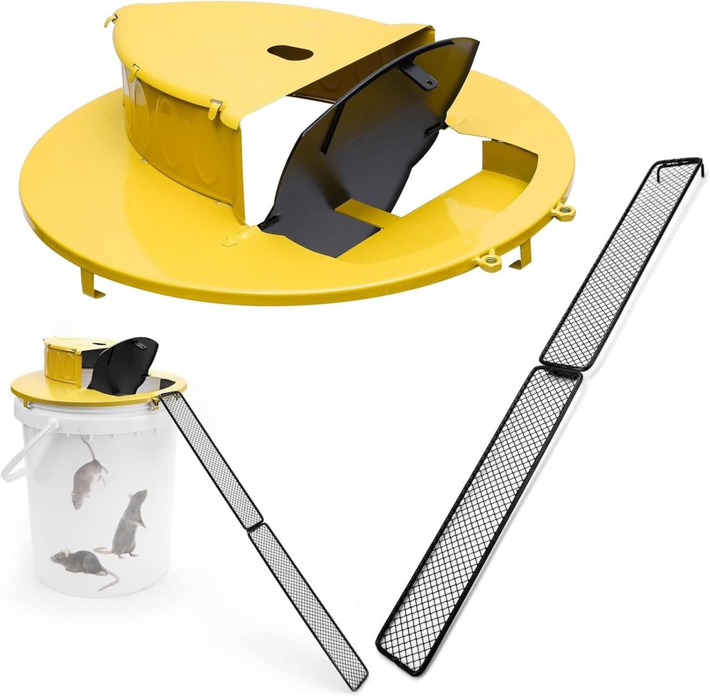Bucket Lid Mouse Rat Trap, Reusable Humane Mouse Traps for Indoor Outdoor, Metal