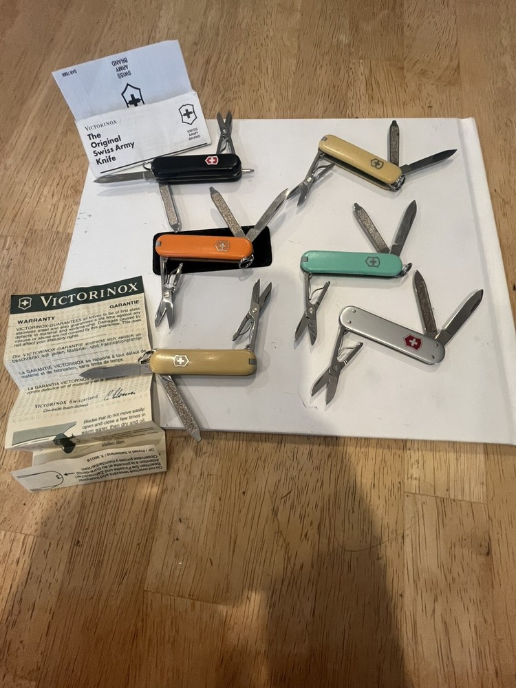 Vintage Victorinox Swiss Army Mini Knife Set of 6 Collectible Pocket Knives