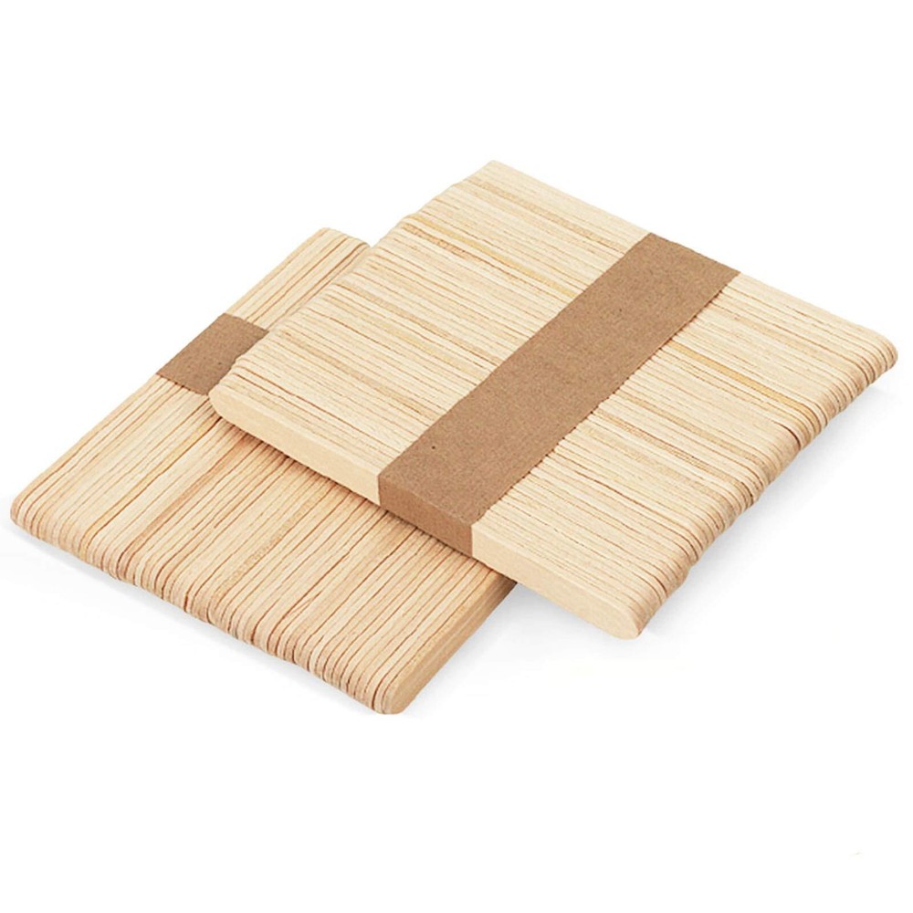 Wood Craft Sticks 6 Inch Wooden Popsicle Sticks for DIY Craft 100 Pack