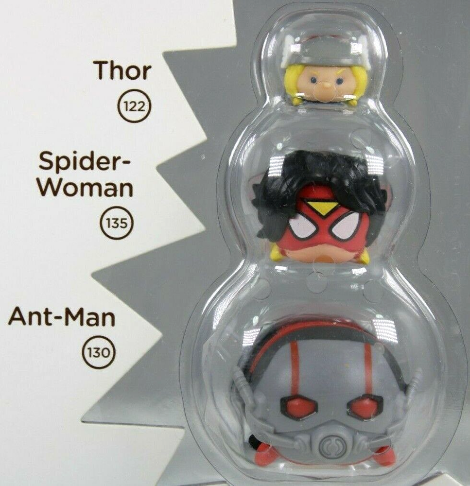 MARVEL TSUM TSUM SERIES 1 ANT-MAN, SPIDER-WOMAN, THOR FIGURES 3 PACK 2016 NEW