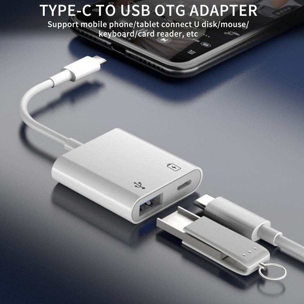 Type-C to USB 3.0 OTG Adapter with Charging & Data Transfer