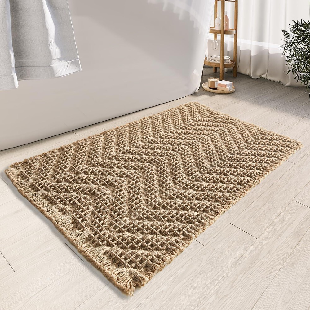 Boho Non-Slip Super Absorbent Washable Bathroom Rugs and Mats