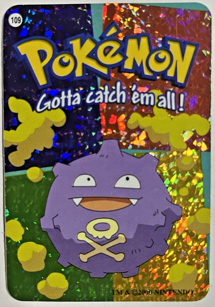 Koffing #109 2000 Pokemon Vending Prism Holo Sticker Card