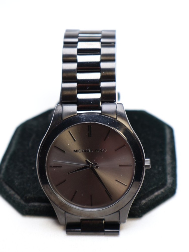 Michael Kors MK8507 Slim Runway Black Stainless Steel Men's Watch $225