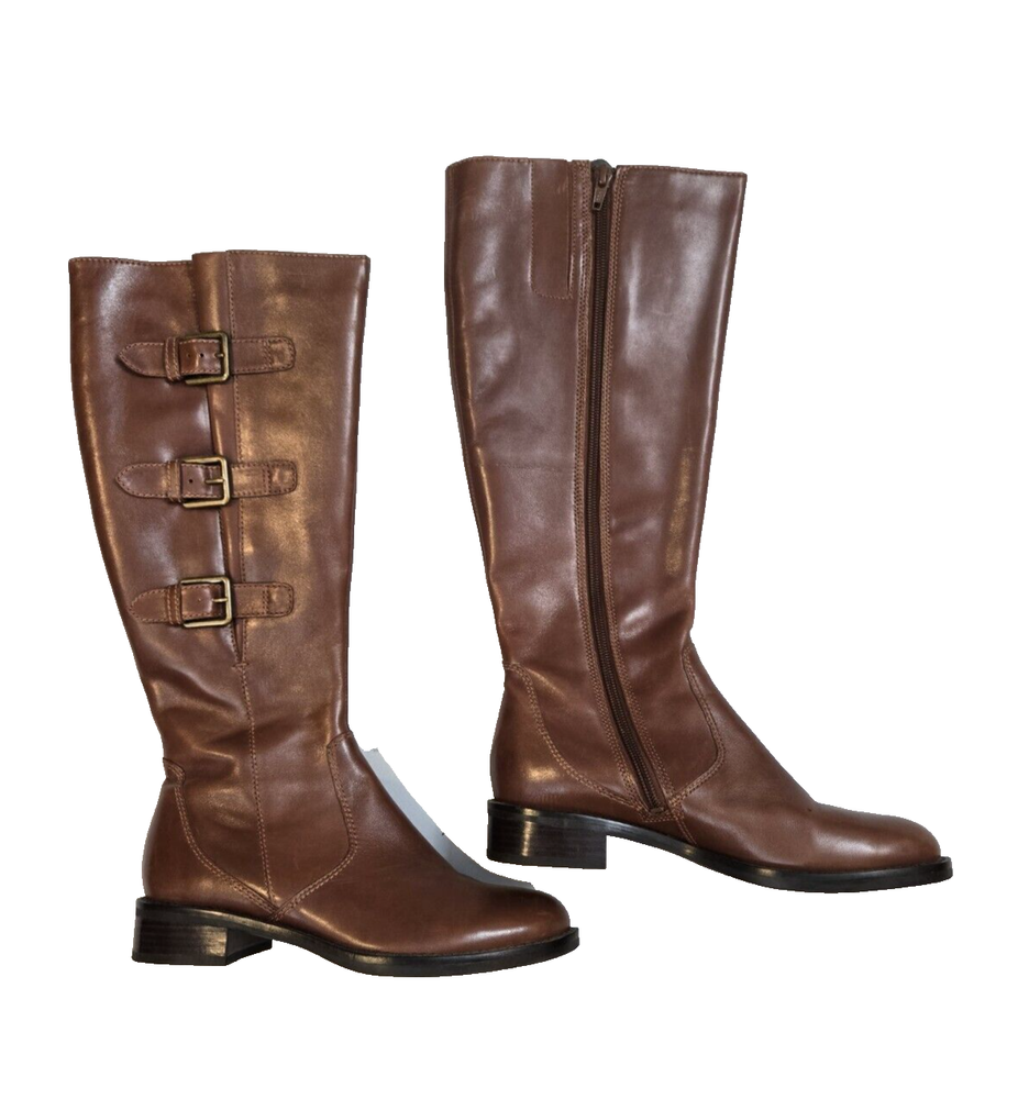 NEW! ECCO  Hobart  Buckle Brown Leather Riding Fall Boots Size EU 36 US 5/5.5