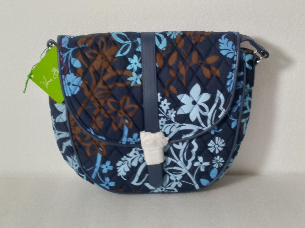 Vera Bradley Slim Saddle Java Floral Crossbody Bag with Adjustable Strap