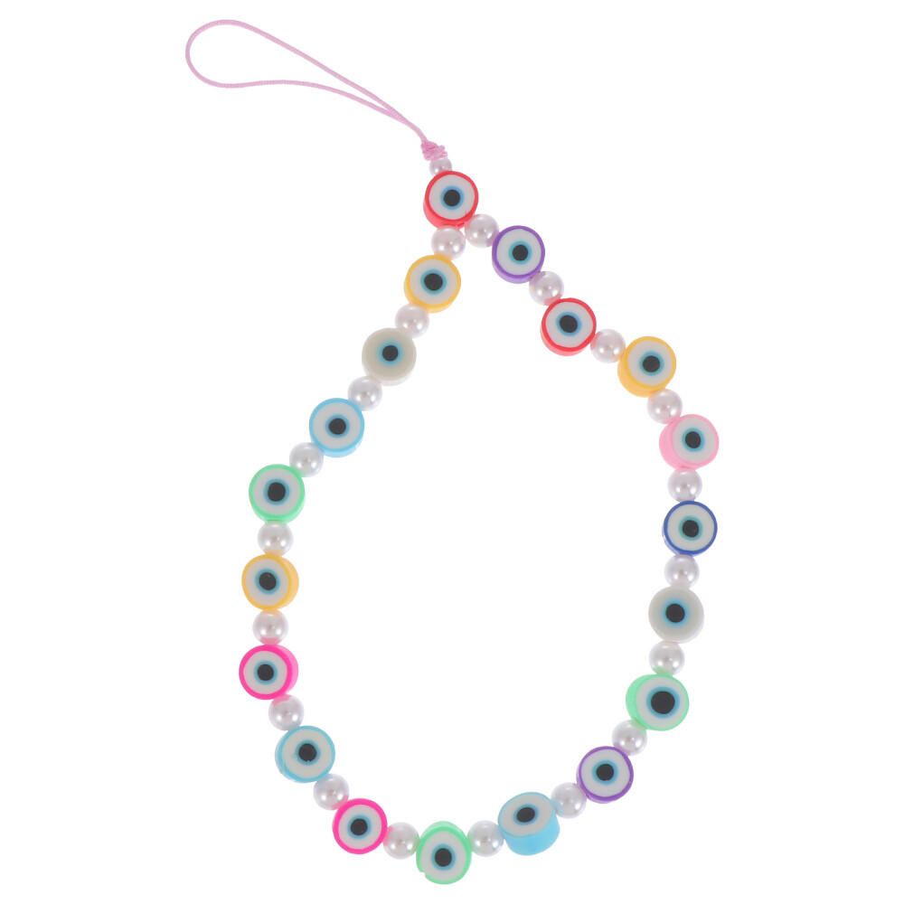 Beaded Phone Lanyard Mobile Straps Pendant Polymer Clay Accessory