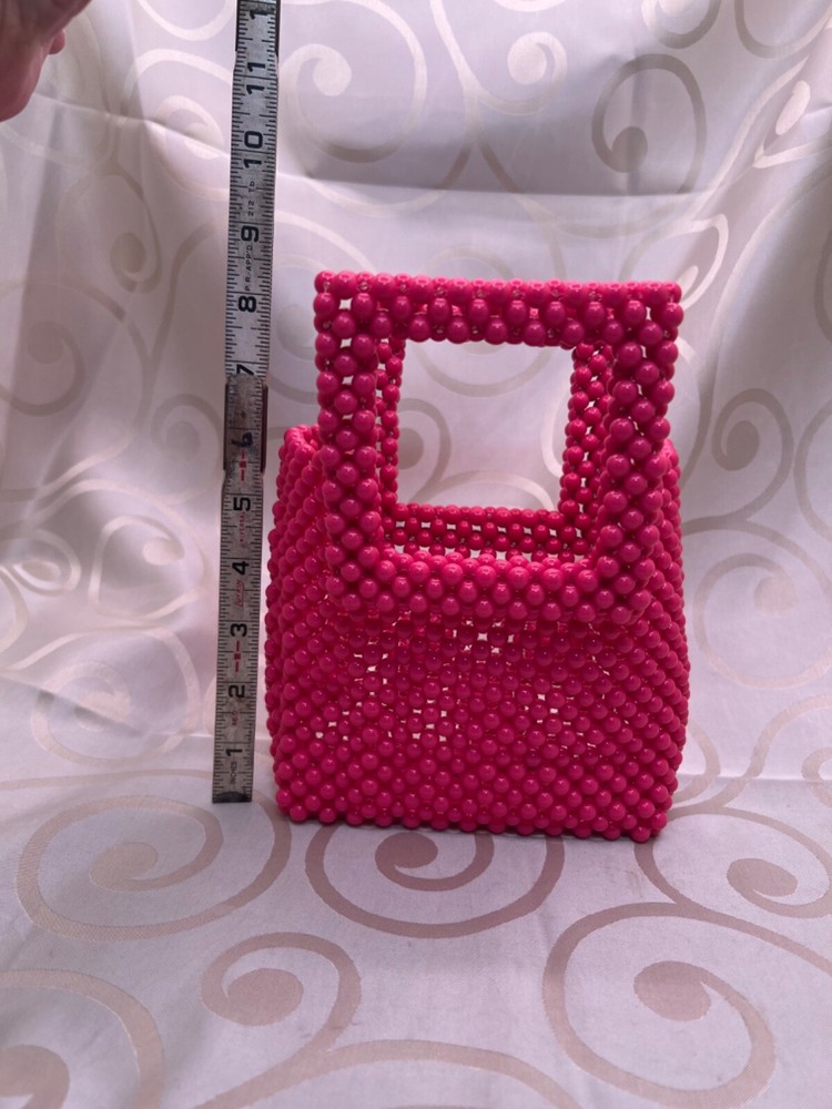 Mini Bag hot pink acrylic beaded bag small