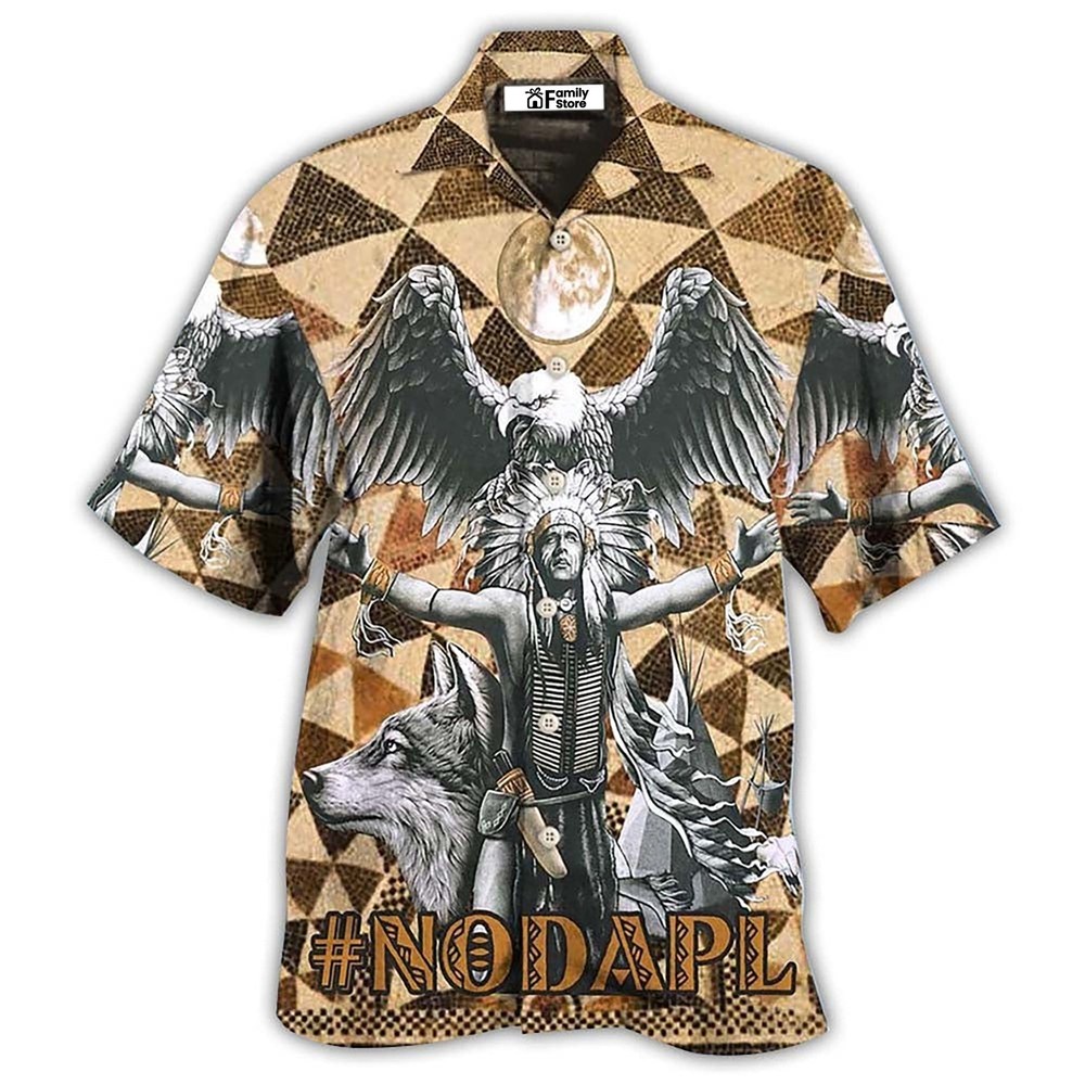 Native American Man And Eagle Strong   Hawaiian Shirt