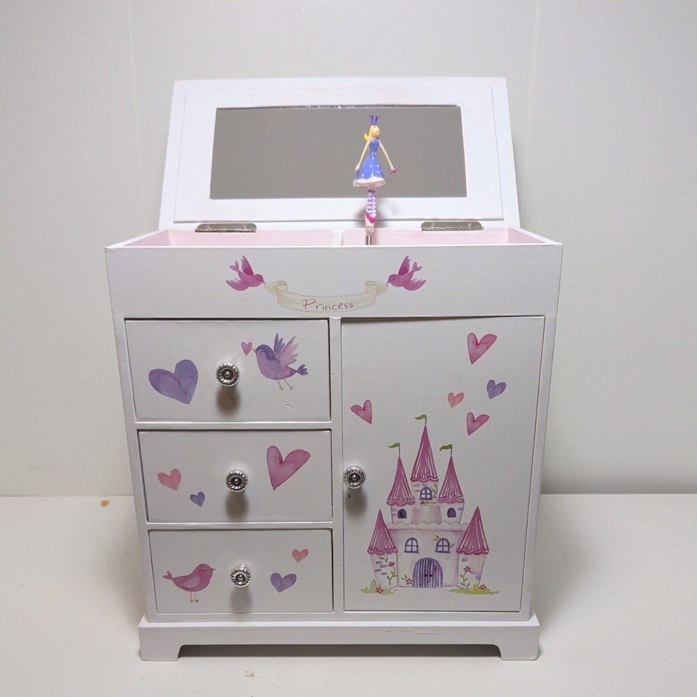 Jewelry Box for Girls with 3 Drawers - Musical Princess Jewelry Box with Spin...