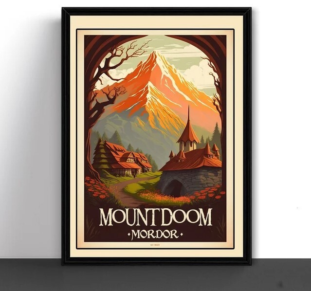 Lord of the Rings LOTR Mt. Mount Doom Mordor J.R.R. Tolkien Art Print
