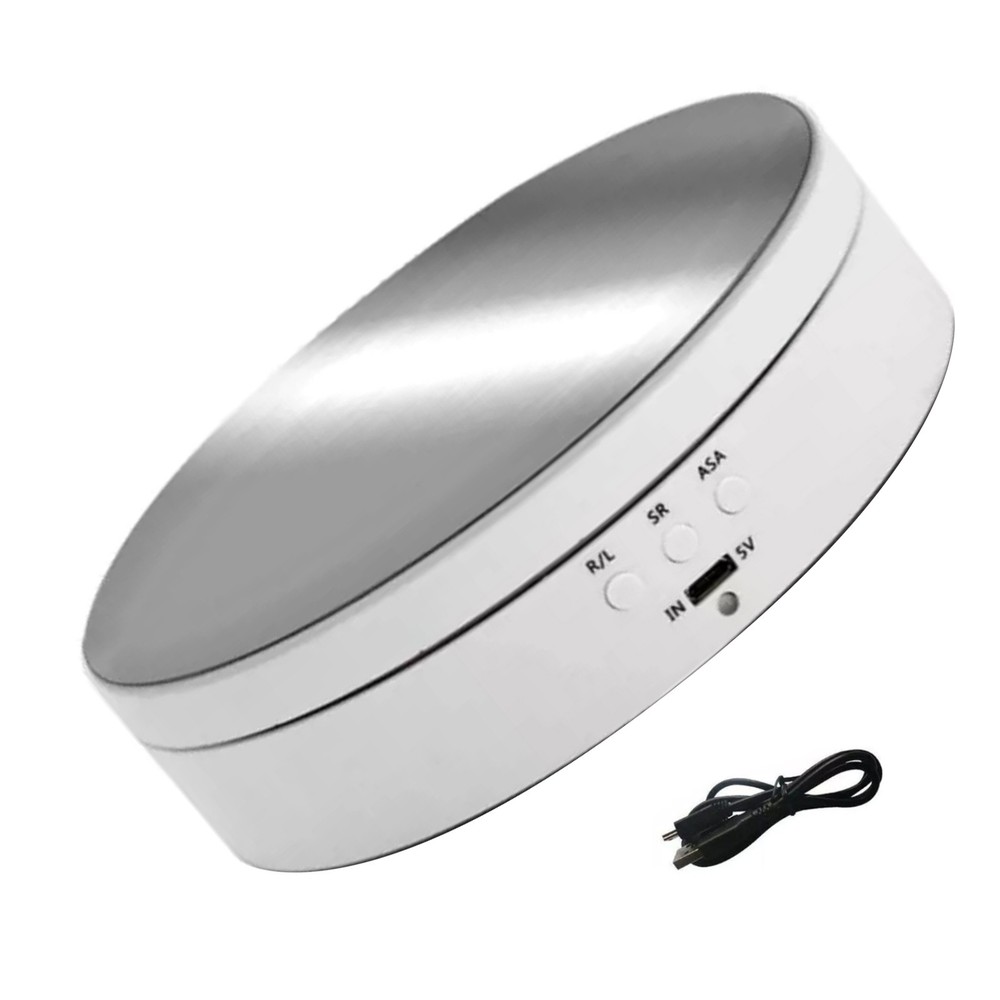1Pc Rechargeable 360° Rotating Jewelry Display Stand for Photography