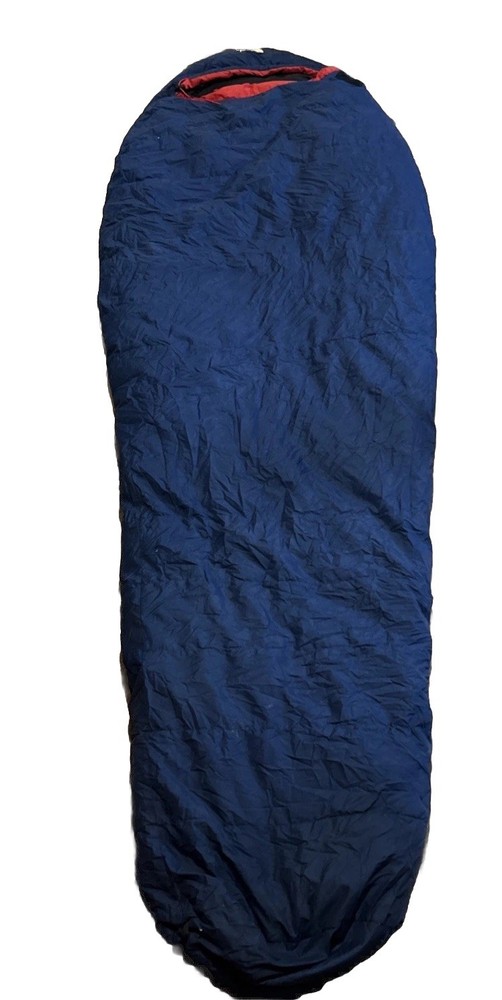 Vintage North Face Goose Down Mummy Sleeping Bag Blue Kazoo 90x33 with 641g Stuff Sack