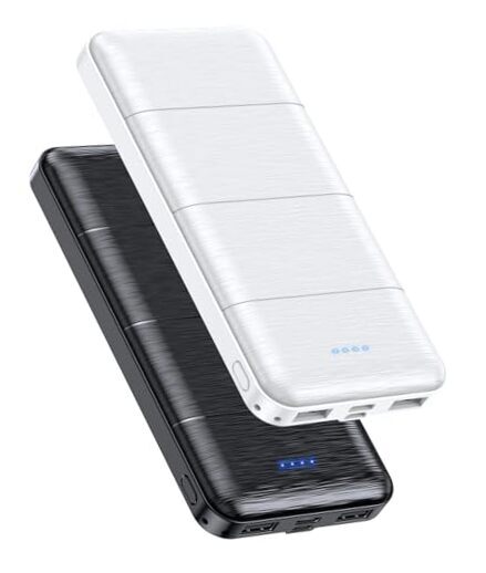 Portable Charger 2-Pack 15000mAh Power Bank Dual USB and Type-C Output 5V3.1A