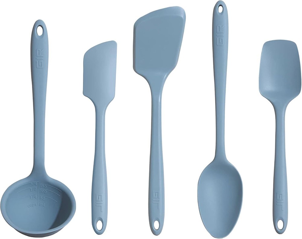 Get It Right - 5 Piece Silicone Utensil Set - Ladle, Spatula, Flip, Spoon