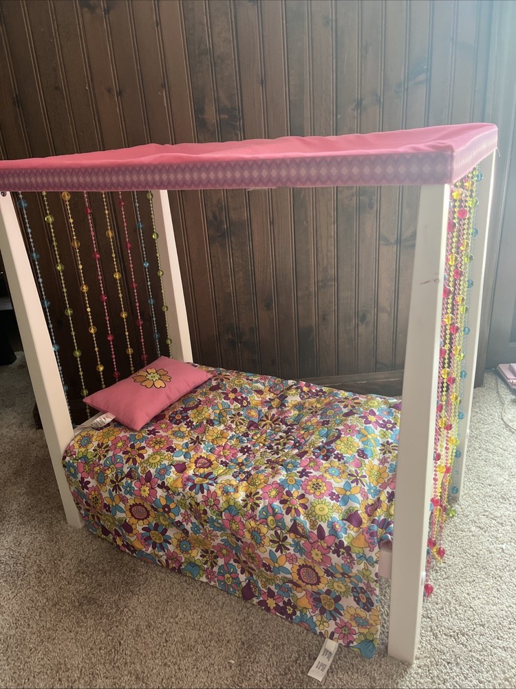 American Girl Doll Bed with Comforter Set and Soft Pillow