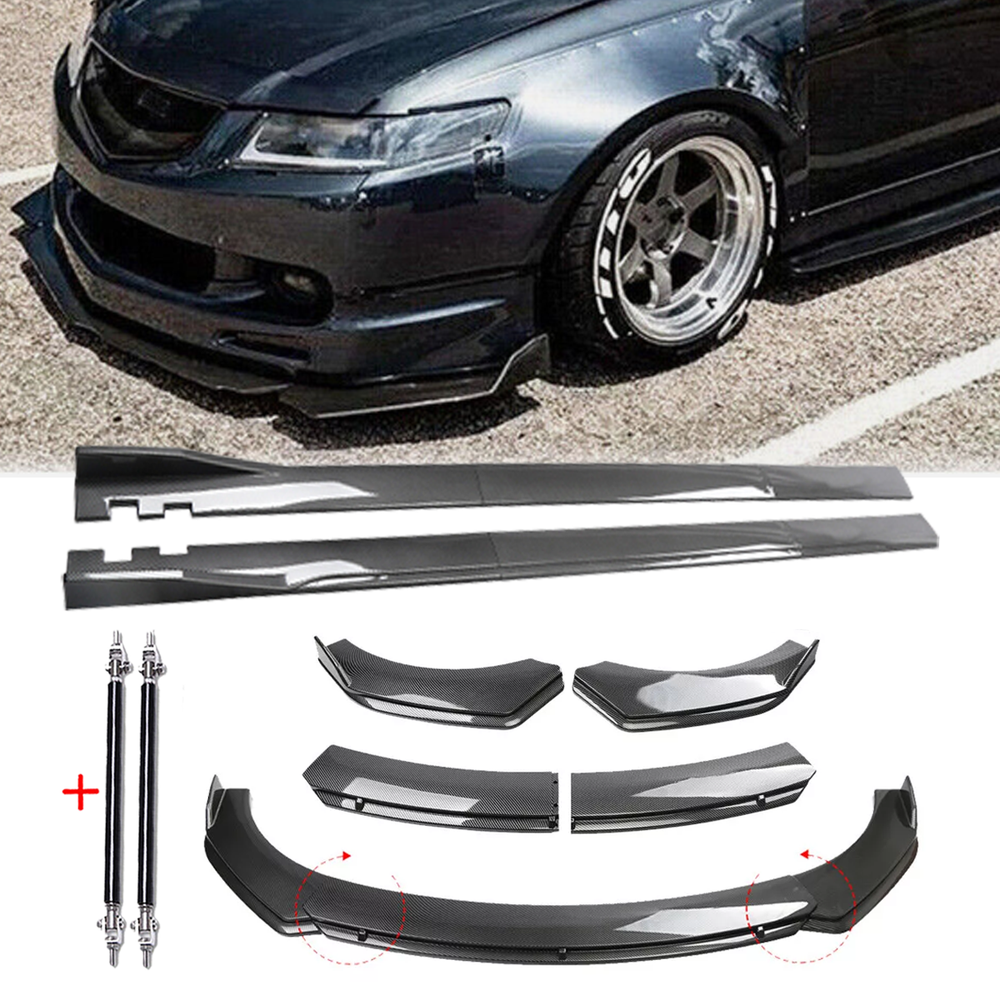 Acura RSX Carbon Fiber Front Lip Spoiler Side Skirt Body Kit
