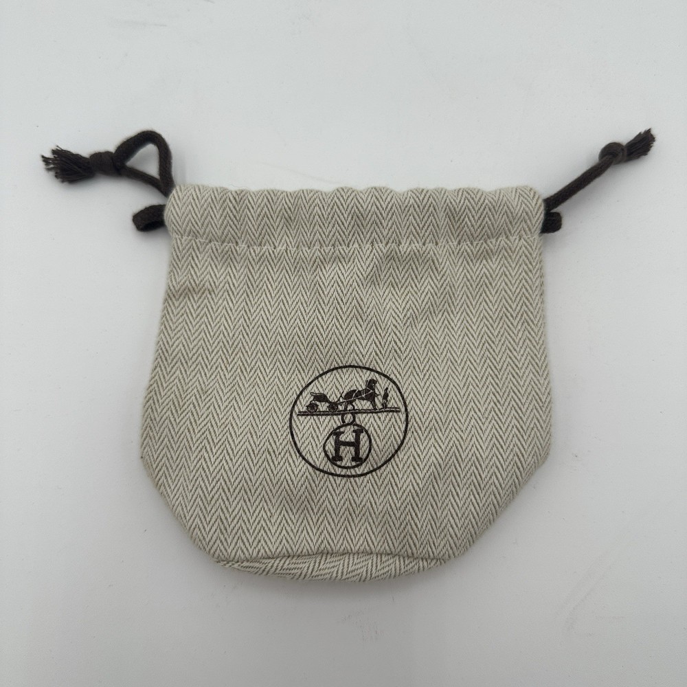 Authentic HERMES Beige Herringbone Dust Bag for Rings & Bracelets 4x4