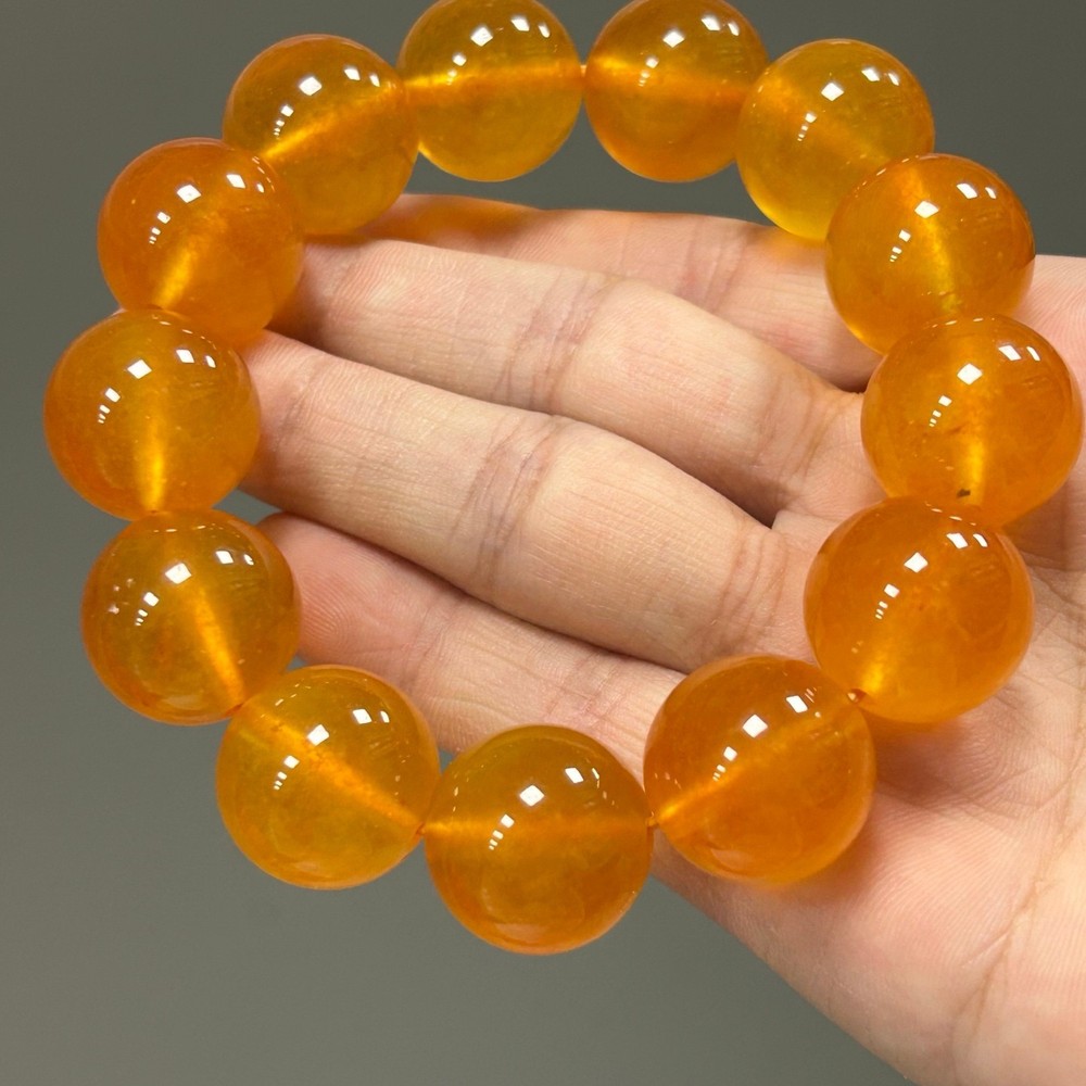 Real Natural Burmese Ice yellow Beads Jade jadeite Bracelets bangle  18MM