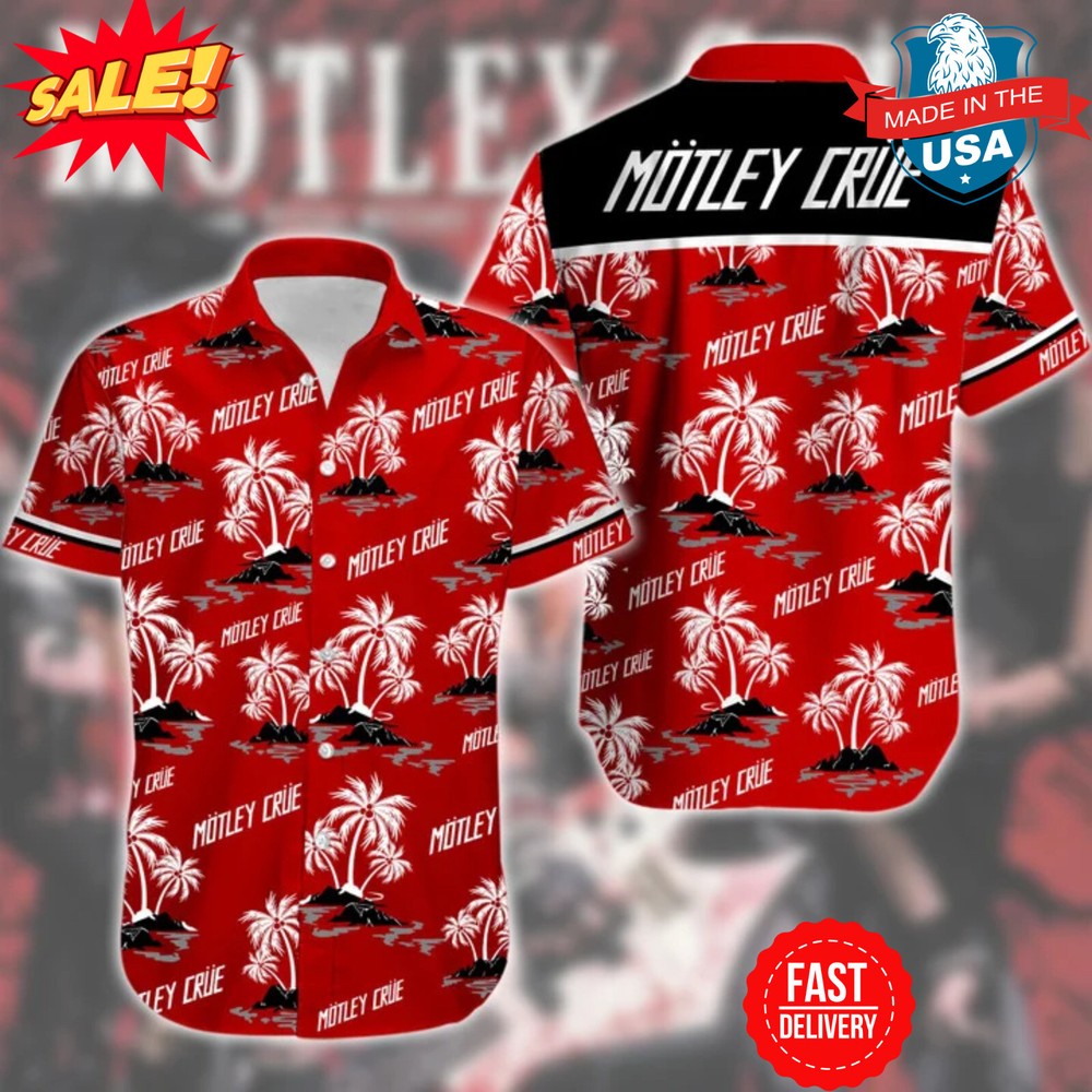 Stylish Motley Crue 3D Hawaiian Shirt for Fans