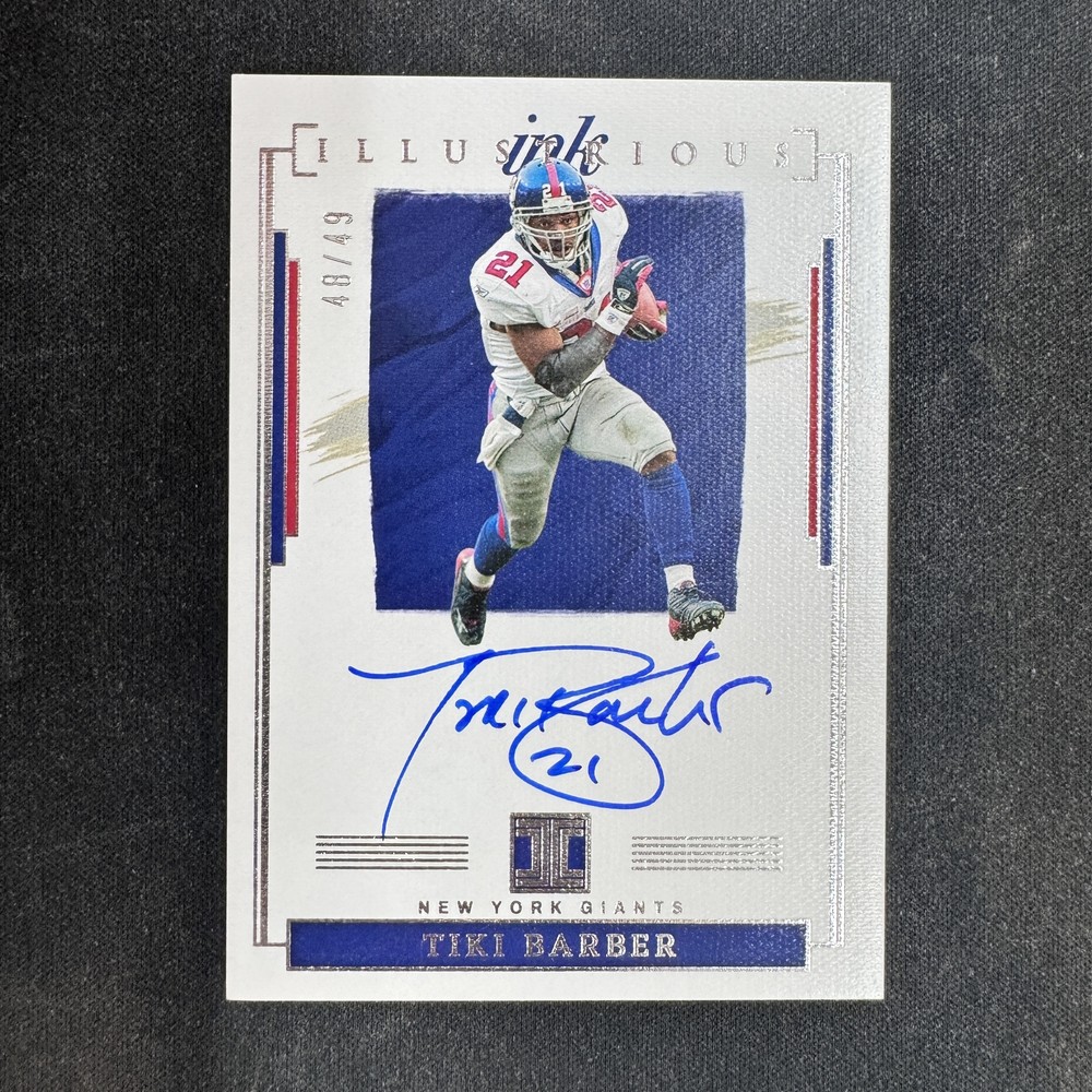 TIKI BARBER 2022 Panini Impeccable Illustrious Autograph Ink #INK-TBA /49 -hh