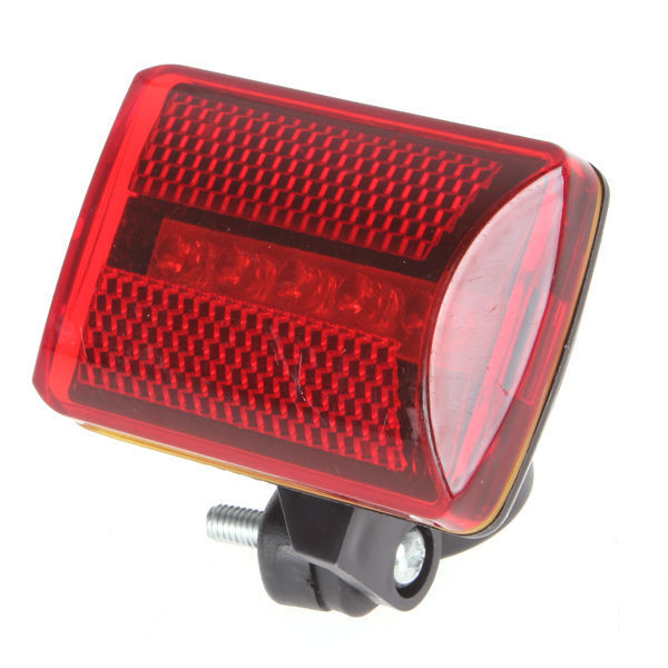 Red 5-LED Bike Rear Tail Light Safety Flashing Mount AA Battery Powered