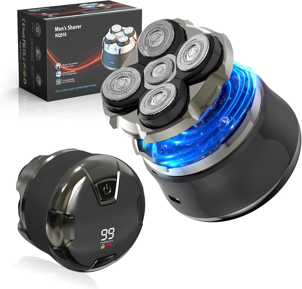 Head Shavers Bald Men 5D Magnetic Bald Head Shavers 10000 RPM High Speed Motor