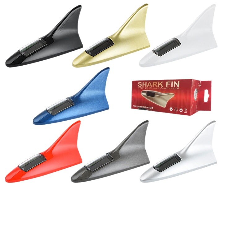 Universal Car Shark Fin Roof Antenna Aerial Radio Signal Decoration With Light